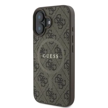 Guess 4G Ring Classic Logo MagSafe Case for iPhone 16 Plus - Brown