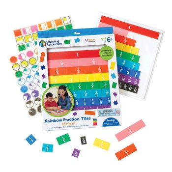Set of math problems and exercises with fractions Learning Resources LER 0615