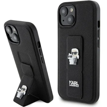 Karl Lagerfeld iPhone 15 Plus / 14 Plus Case Gripstand Saffiano, Black