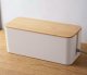 Dustproof Cable Storage and Management Box Cord Organizer, White/Brown