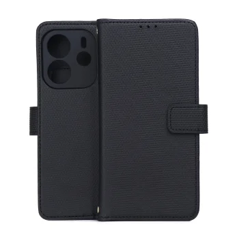 Smart Triangle Wallet Case for Xiaomi Redmi Note 14 4G, Black