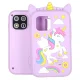Kids Toy Smartphone with Camera and 8 GB MicroSD Card, Unicorn, Purple
