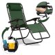Sofotel ChillWell Folding Garden Lounger with Cushion, Green