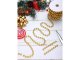 Christmas Tree Beads Garland, Gold Decoration Chain, 5 m