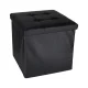Folding Storage Ottoman Footstool 38 x 38 x 36 cm Faux Leather, Black