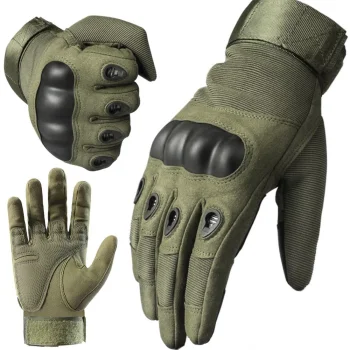 Tactical Gloves with Knuckle Protection, Size XL, Green