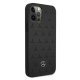 Mercedes iPhone 12 Pro Max Case Leather Stars Pattern, Black