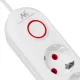 Maclean MCE395 W Power Strip, 5 Outlets, 3x USB, 1.5m, White