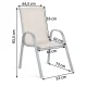 Sofotel So-980 Garden Chairs, Textilene, Beige/Graphite, 4 Pcs
