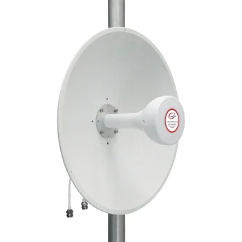 5G / LTE / CBRS 2x2 MIMO Dish Antenna, 1.7-4.2GHz, 17dBi+19dBi, White
