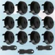 Nicekids JKF13315 Socket Protectors with Pin Hole, 12 pcs, Black