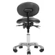 Giovanni 1025 Cosmetic Stool with Backrest Black