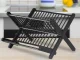 Two-Tier Dish Drainer with Tray, Foldable