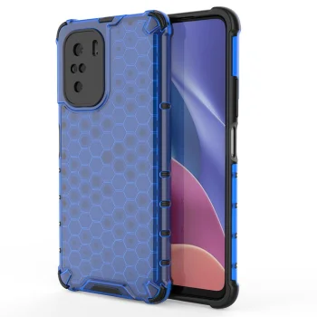 Honeycomb Case Cover with TPU Bumper for Xiaomi Redmi K40 Pro+ / K40 / Poco F3, Blue