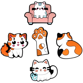 TFO 3D Cat Stickers Set of 5 pcs, Multicolored