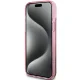 Guess iPhone 15 Plus / 14 Plus Case Liquid Glitter Gold Stripes, Pink