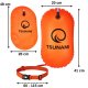 TSUNAMI Inflatable Swim Buoy, Safety Float for Open Water Swimmers, Triathletes, Kayakers and Snorkelers, Orange