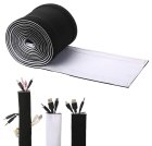 3m Cable Management Sleeve Wire Organizer, Black