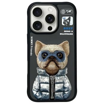 Nimmy Cool&Cute 2.0 Dog Case for iPhone 16 Pro, Black