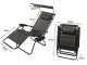 Folding Garden and Beach Lounger Zero Gravity 2in1 with Canopy, Black