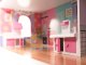 Wooden MDF Play Dollhouse with Furniture 70cm, Pink