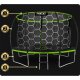 Neo-Sport NS-12C221 Garden Trampoline 374 cm with Inner Net and Ladder, Black/Green