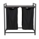 2-Compartment Laundry Hamper with Shelf 76L, Loft Industrial Style