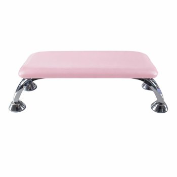 Manicure Hand Rest Ergonomic Nail Arm Rest for Techs PU Leather, Light Pink