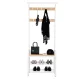 Leobert Coat Rack with Shoe Shelves, 9 Hooks, Beige
