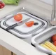 Collapsible Silicone Bowl with Plug and Cutting Board 2-in-1