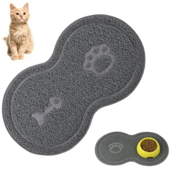 Dog and Cat Bowl Mat, Dark Grey