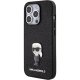 Karl Lagerfeld Glitter Ikonik Logo vāciņš iPhone 15 Pro Max, melns