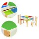 Wooden Kids Table and 2 Chair Set with Storage ECOTOYS