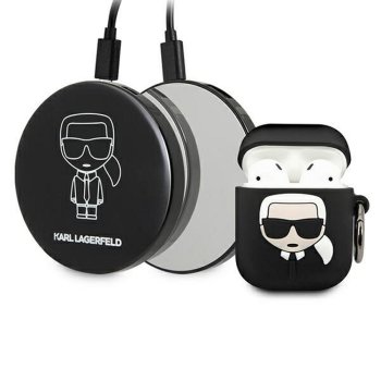 Karl Lagerfeld Ikonik Phone Case Cover AirPods + Powerbank - Black