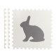 Kids Foam Mat Puzzle, White Gray Animals, 6 pcs
