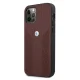 BMW iPhone 12 / 12 Pro Case Leather Curve Perforate, Red