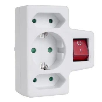 Maclean MCE215 Power Splitter, 3 Sockets with Switch (German Standard)