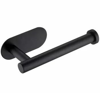 Black Self-Adhesive Stainless Steel Toilet Paper Holder