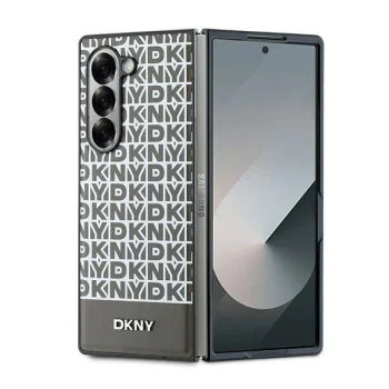 DKNY Repeat Pattern Bottom Stripe Case for Samsung Galaxy Z Fold 6, Brown