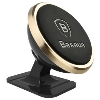 Baseus 360-Degree Universal Magnetic Car Mount Phone Holder for Dashboar, Gold