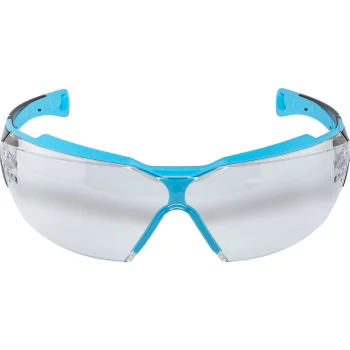 uvex pheos cx2 safety glasses, black/light blue