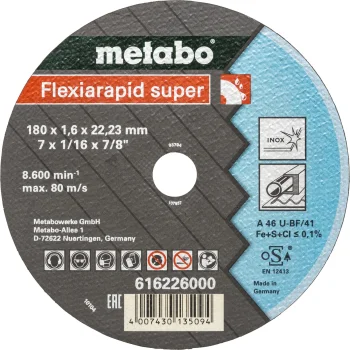 Metabo Flexiarapid Super Inox Cutting Disc 180 x 1.6 x 22.23 mm TF 41