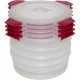 Joseph Joseph Nest Lock 4-Piece Round Food Container Set 1 L, Red