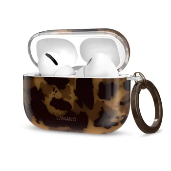 Ausinių dėklas Tech-Protect Lamano, skirtas AirPods Pro 3, juodas ir rudas