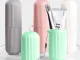 Travel Toothbrush and Toothpaste Case Organizer, Pink
