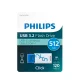 Philips Click Series USB-C Flash Drive 512GB USB 3.2 Gen 1, White/Orange