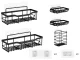 Hanging Bathroom Shelf Set, Metal, Black, 5 pcs