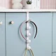 Over the Door Hanger with 5 Hooks No Drilling, White