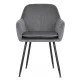 Set of 2 Upholstered Velvet Chairs ModernHome, Dark Grey