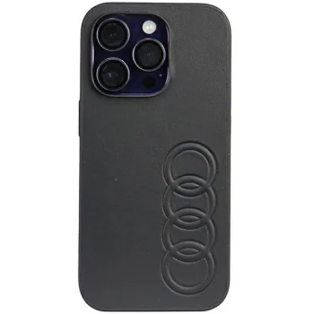 Audi Synthetic Leather dėklas telefonui iPhone 14 Pro 6.1", juodas